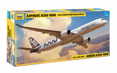 1/144 Пассажирский авиалайнер Аэробус А-350-1000 _Звезда_ 7020_
