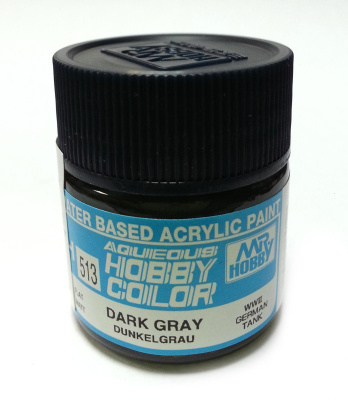 Краска акриловая Mr_Hobby Dark Gray _Dunkelgrau_ _темно-серая__ матовая_ 10 мл _H513_