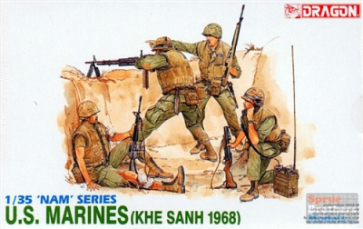 1/35 Американские морпехи_ Кхешань_ 1968г__ 4 фигуры _Dragon_ 3307_