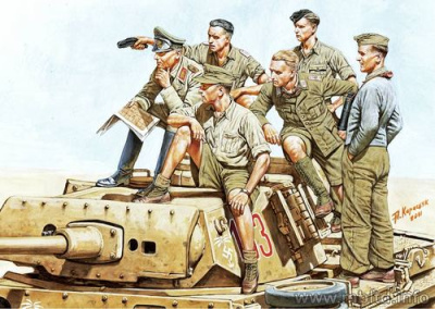 1/35 Фигуры Роммель и немецкий Танковый Экипаж_ ДАК 2МВ _MasterBox_ MB3561