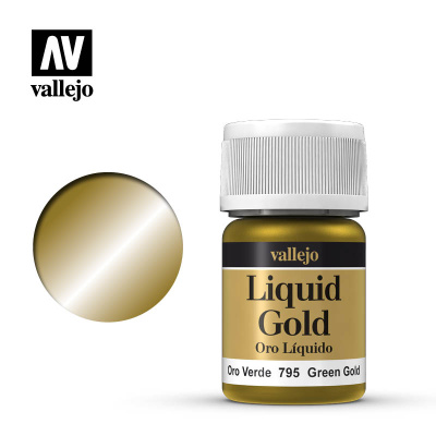 Краска Liquid Gold_ Green Gold_ на спиртовой основе_ 35мл _Vallejo_ 70795_