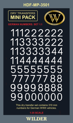 Немецкие номера для наземной техники_ Сет 1_1 Сплошные_ белые_ высота 310 мм _HDF-MP-3501_