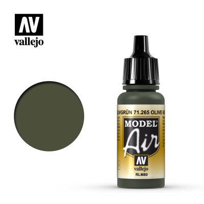 Краска Olive Green RLM80 (оливковый зеленый), акрил, 17мл (Vallejo, 71265)