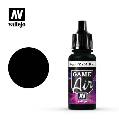 Краска Black (черная), акрил, 17мл (Vallejo, 72751)