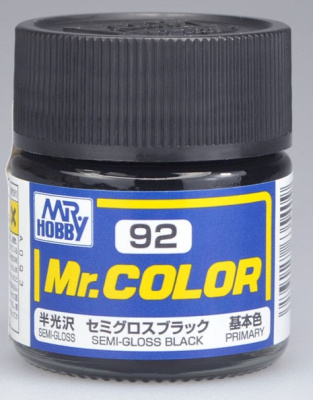 Краска акриловая Mr_Hobby Semi-gloss Black_ полуматовая_ 10 мл _C92_