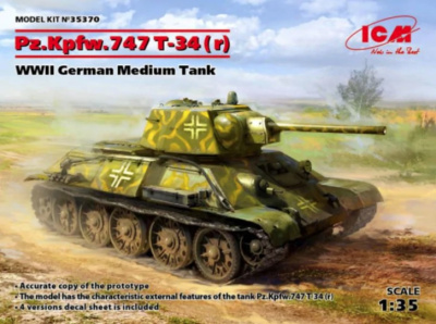 1/35 Pz_Kpfw_ 747 T-34 _r__ Германский средний танк ІІ МВ _ICM_ 35370_