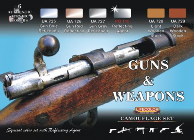 Набор из 6 акриловых красок Lifecolor, Guns & Weapons (CS 26)