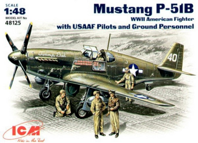 1/48 Р-51 В с пилотами и техниками _ICM_ 48125_