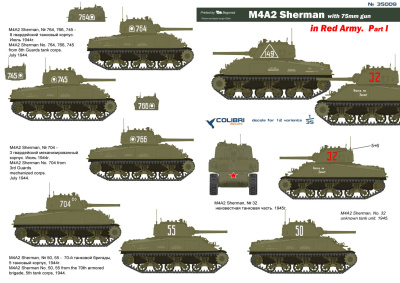 1/35 Танк M4A2 Sherman _орудие 75мм_ в красной армии_ Часть 1 _Colibri_ 35009_