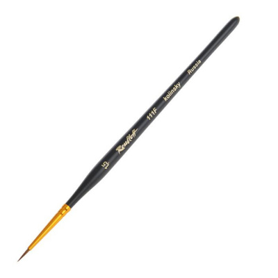Кисть колонок круглая Roubloff 111F № 1,5 короткая ручка, матовая,укор. вставка (ЖК1-01,5FЖ)