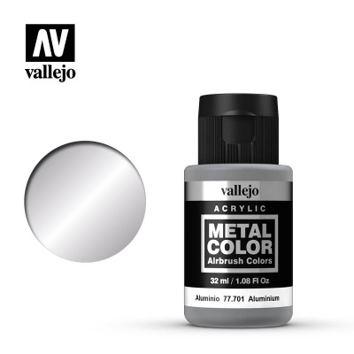 Краска-металлик Aluminium (алюминий), под аэрограф, акрил, 32 мл. (77701)
