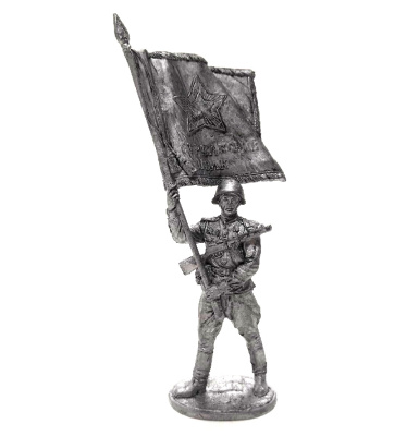 Старшина Красной Армии с полковым знаменем_ 1943-45 гг_ СССР _EkCastings_ ww2-45_