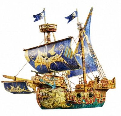 _Пиратский корабль__ сборная модель из картона_ 91 деталь _УБ_ 550_