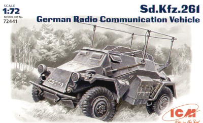 1/72 Sd_Kfz_261_ Немецкий подвижный пункт связи_ бронеавтомобиль _ICM_ 72441_