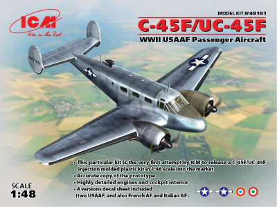 1/48 C-45F/UC-45F_ пассажирский самолёт ВВС США II МВ _ICM_ 48181_