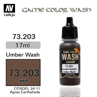 Смывка Vallejo Game Color Umber, 17 мл (73203)