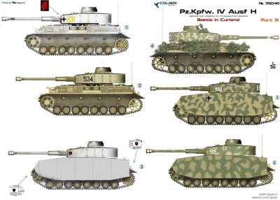 1/35 Танк Pz_Kpfw_ IV Ausf H_ _Battle for Curland_ _на 10 вариантов__ Часть 3 _Colibri_ 35040_
