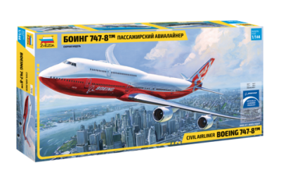 1/144 Пасс_ авиалайнер _Боинг 747-8_ _Звезда_ 7010_