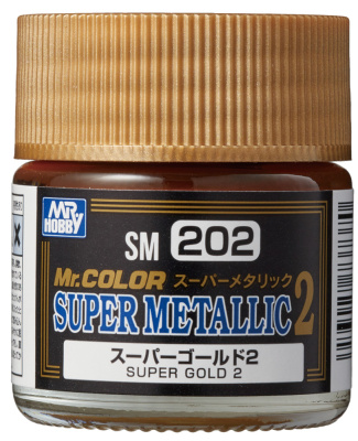 Краска Super Metallic Super Gold 2 _золото__ 10мл _Mr_Hobby_ SM202_