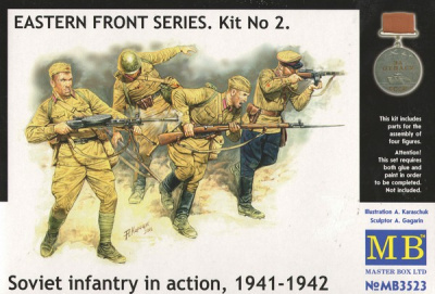 1/35 Серия Востоный Фронт_ Набор _ 2_ Советская пехота в действии_ 1941-1942 _MB_ 3523_
