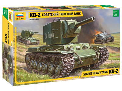 1/35 Советский тяжёлый танк КВ-2 _Звезда_ 3608_