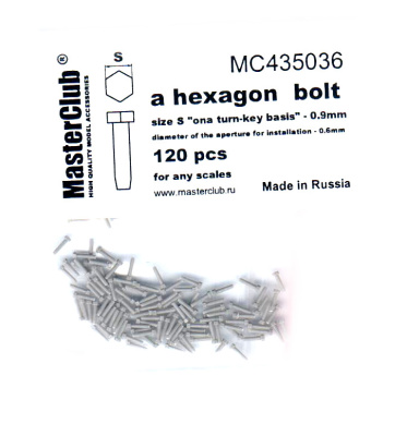 Шестигранный болт_ 120шт__ шляпка 0_9мм_ диам_посад_отв_ 0_6мм _MC435036_