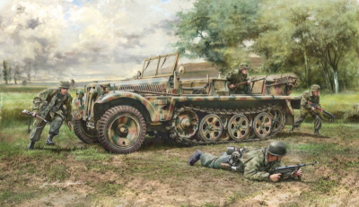 1/35 Тягач Sd_Kfz_ 10 DEMAG D7 with German Paratroops _Italeri_ 6561_