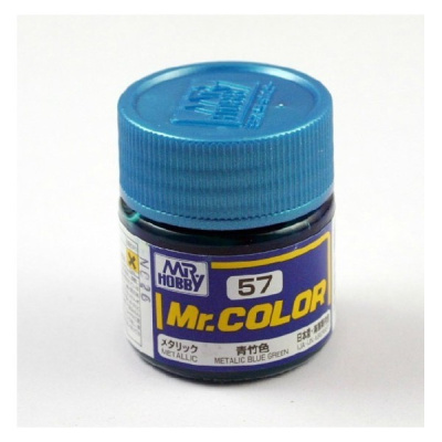 Краска акриловая Mr_Hobby Metallic Blue Green_ металлик_ 10 мл _C57_